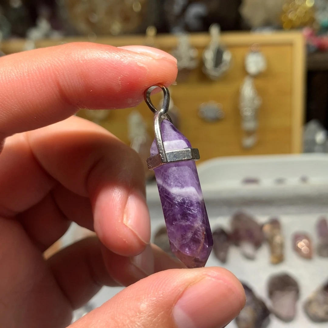 水晶紫水晶超七未镶嵌