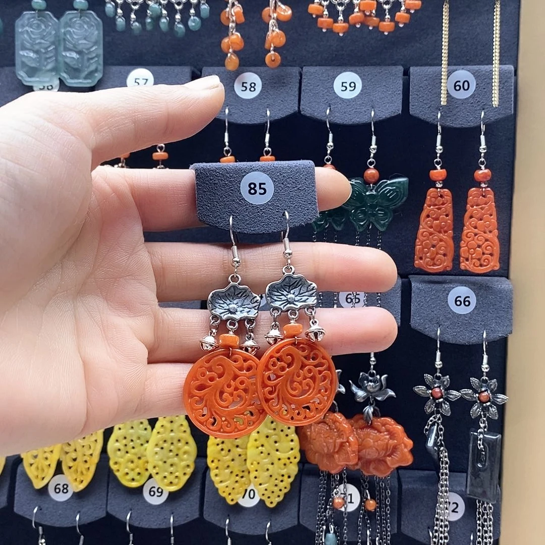 翡翠未镶嵌耳饰耳饰