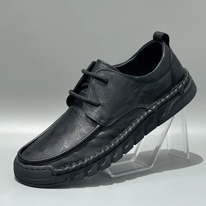 2025秋季新款商务皮鞋透气休闲皮鞋百搭软底软面小皮鞋舒适潮流