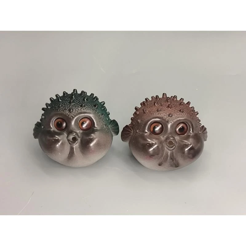 遇热变色河豚茶宠增添品茶乐趣茶道创意可爱把玩瑞兽富甲一方1168