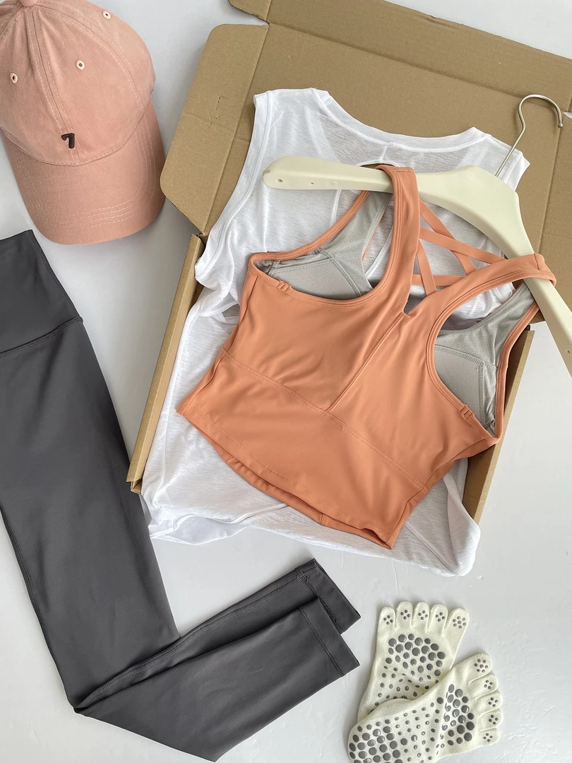 裸感固定罩杯瑜伽服上衣健身美背速干运动瑜伽背心1246