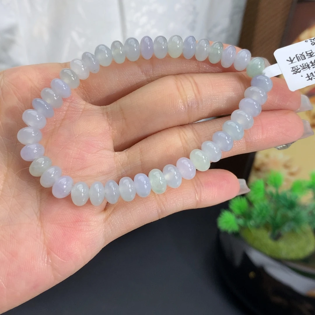 未镶嵌手串翡翠卡7冰胶马卡龙鼓珠手串