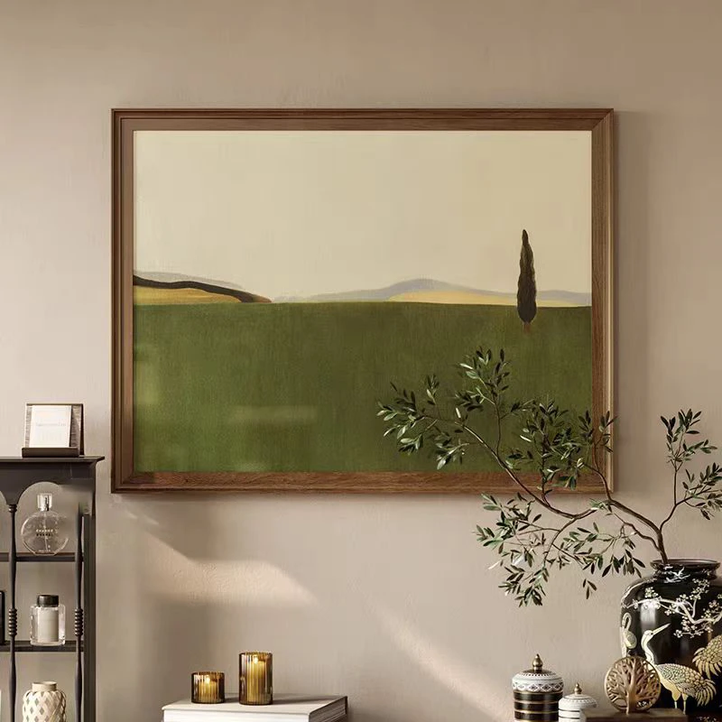 H081复古风客厅沙发背景墙风景装饰画法式中古风卧室挂画餐厅壁画