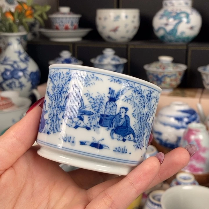 杯折葵非器竹林七贤直口杯