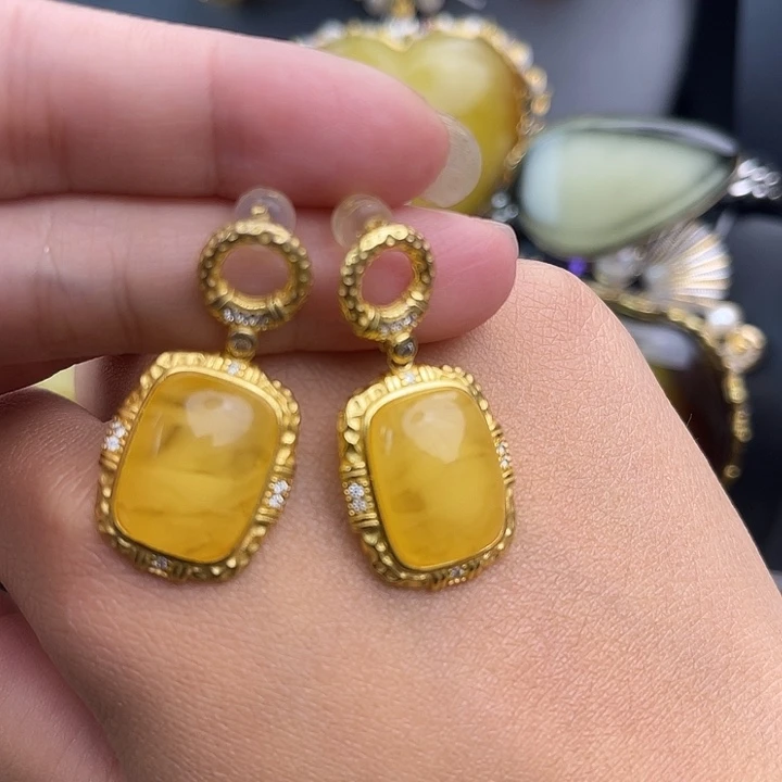 琥珀银S925镶嵌裸石