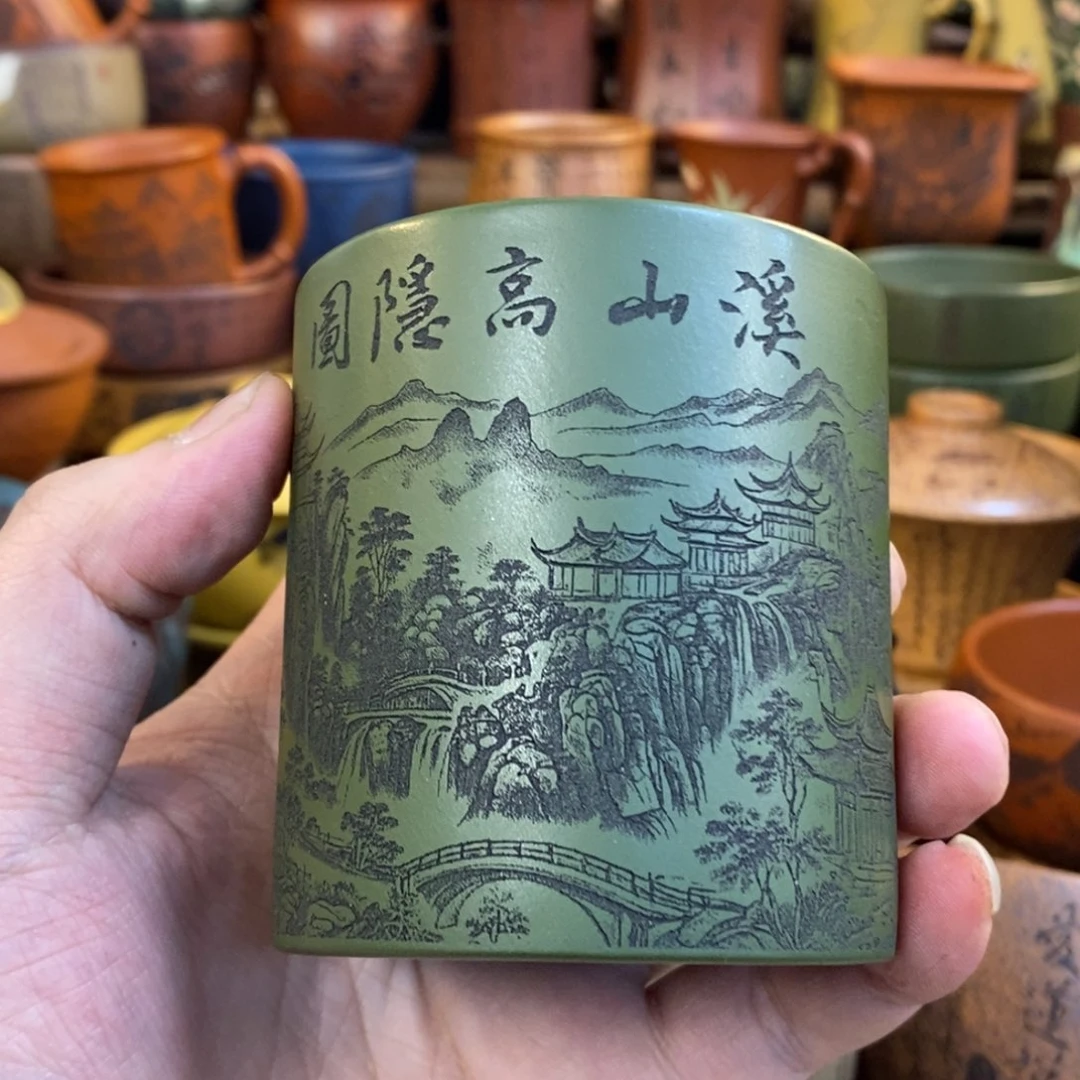 紫砂杯子宜兴全手工紫砂杯