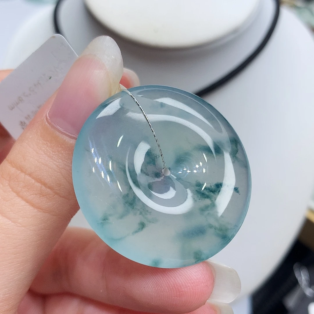 翡翠未镶嵌胸饰翡翠94，34.5/5.8