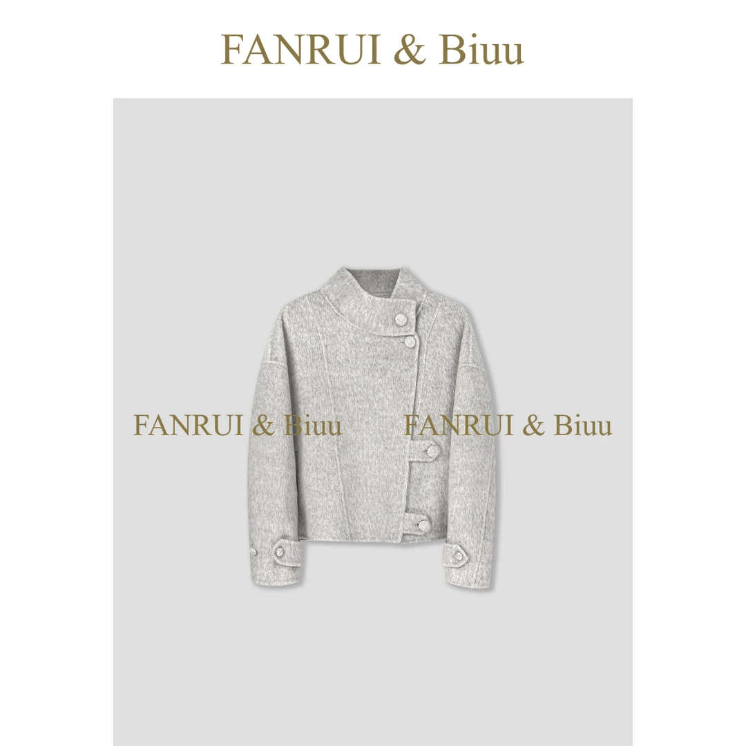 抖音双11泛芮「贝贝biuu」100绵羊毛高档毛呢洋气女装外套女B17617