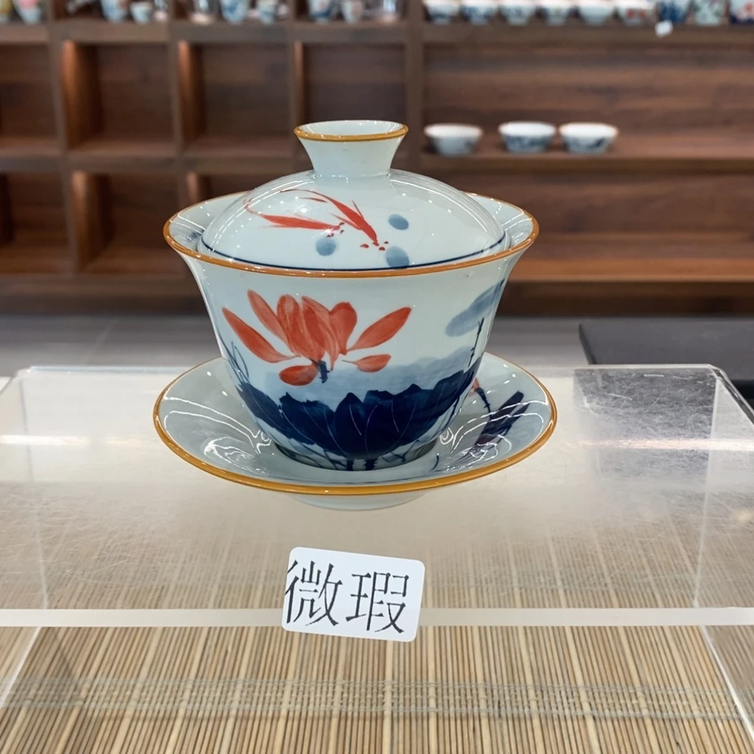釉下彩老陶泥手工绘制