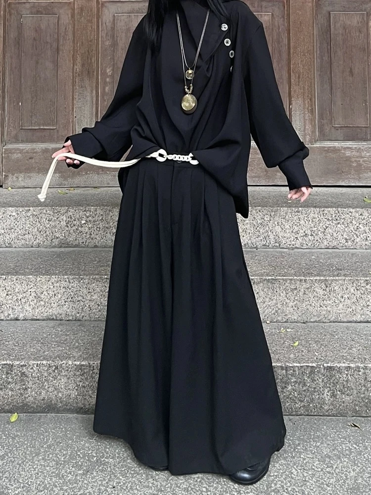 山月SHANYUE日系裙裤山本耀司风格休闲宽松九分裤裤子