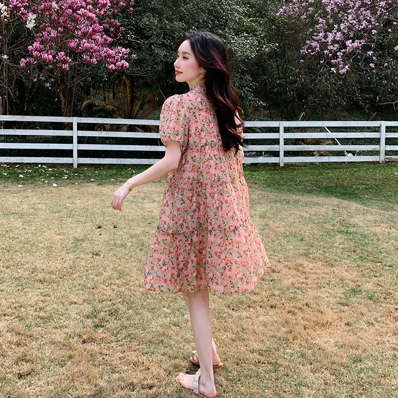 法式甜美少女感初恋裙2025夏季新款设计感宽松显瘦减龄碎花裙