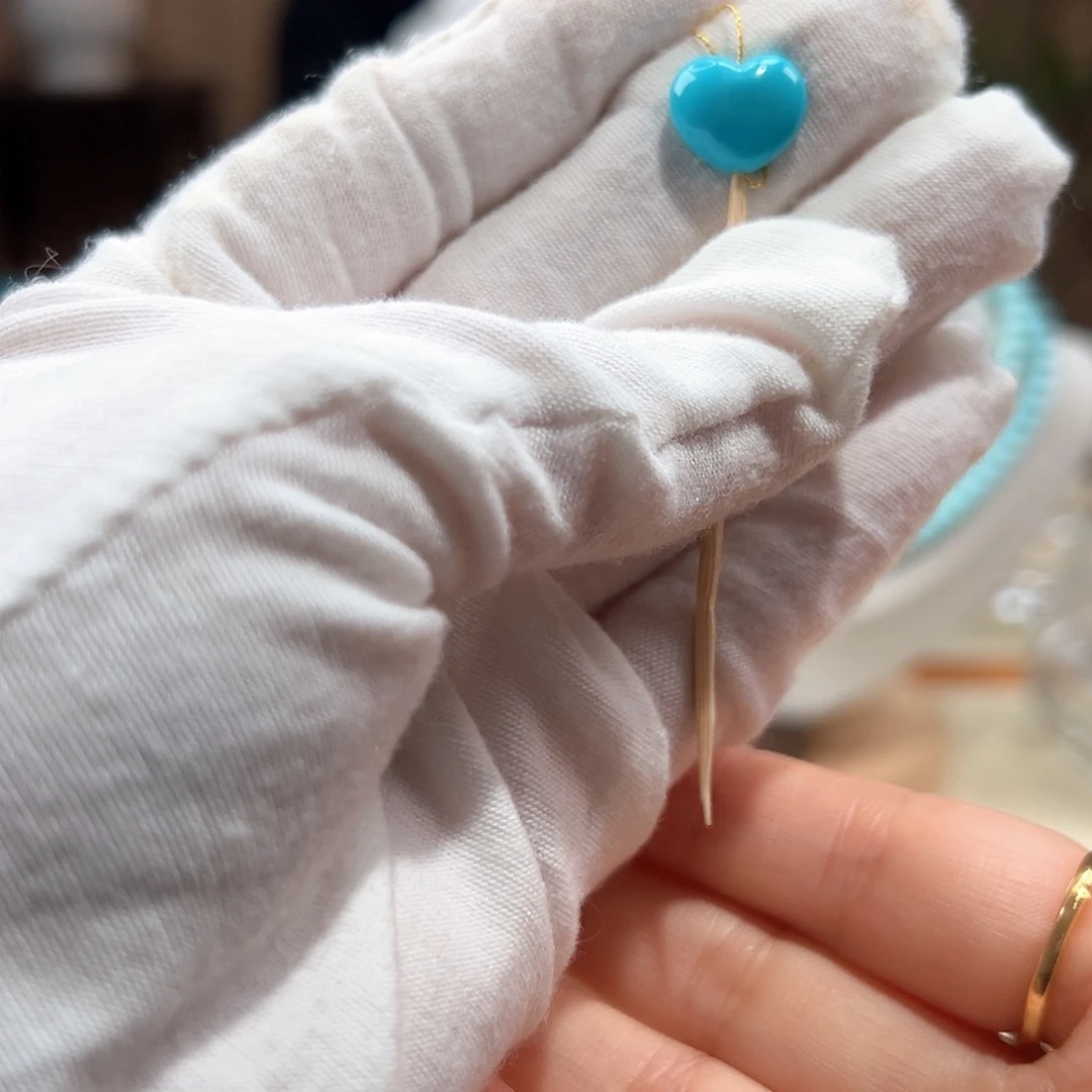 绿松石未镶嵌15玉化蓝爱心卡12+