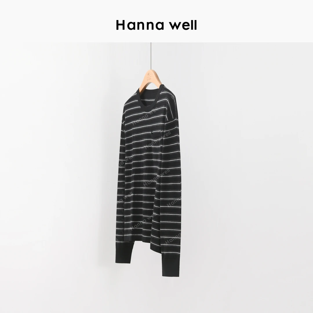 妞墩自制  “线谱” 可机洗扬子纱 巨舒适！显瘦条纹衫春 ZZ4C9830.