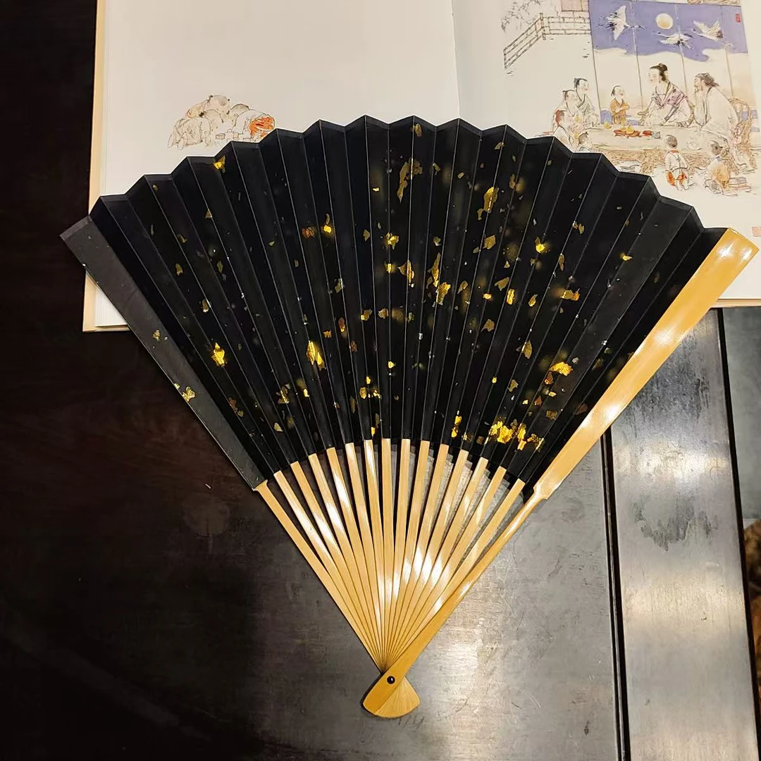 杨靖春手制 精工玉竹合青折扇 文玩折扇 默认粘扇面调机械