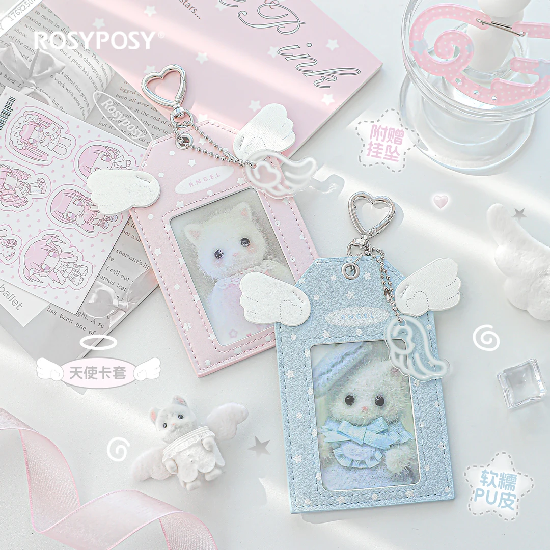 RosyPosy柔设天使卡套追星校园卡套饭卡小卡卡套吧唧套书包挂件