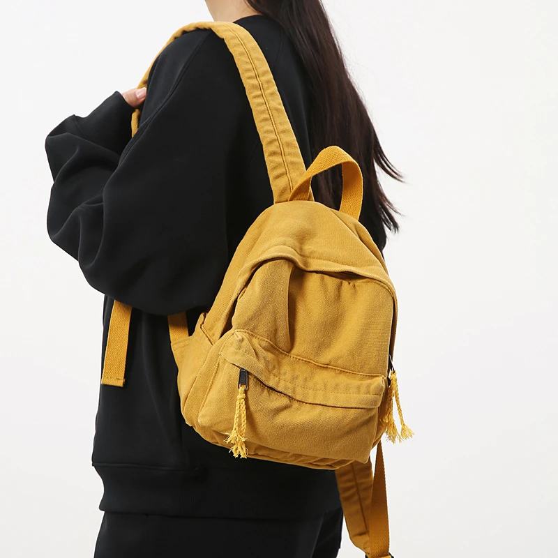 日韩ins休闲双肩包女迷你款潮流学院风日系背包旅行布包百搭时尚