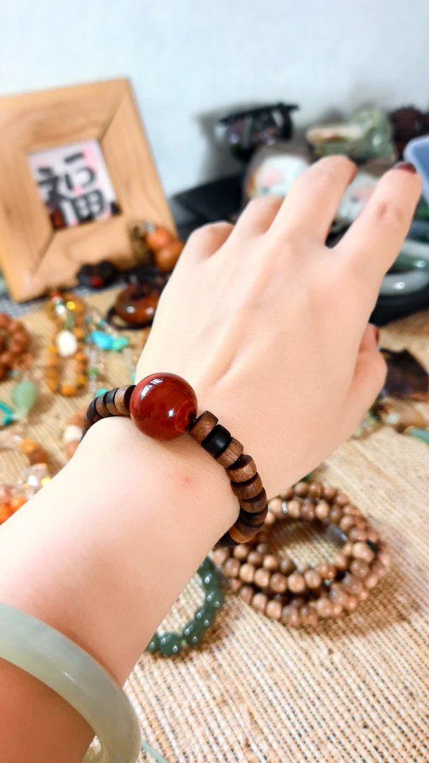 非金属木质手链 手饰男女叠戴款简约设计感