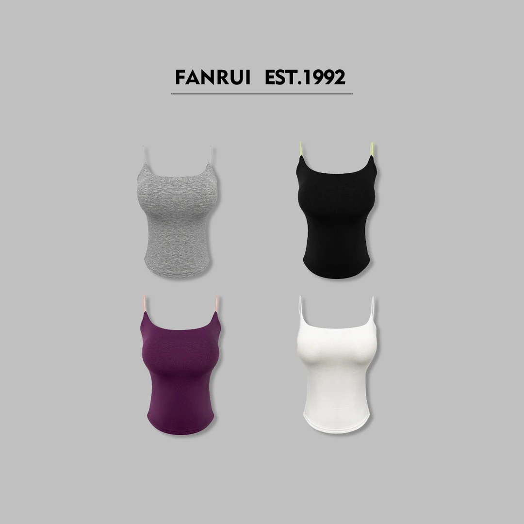 FANRUI/泛芮「南法假日 」纯色休闲显瘦内搭无袖吊带女XY14719