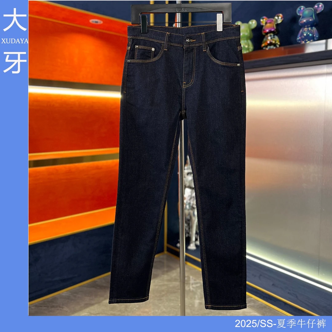 【大牙】999#薄款三本针原牛色九分/长裤牛仔裤2025修身小直筒