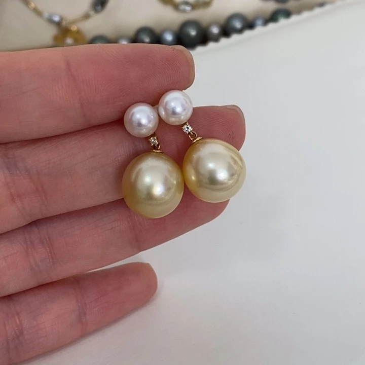 海水珍珠戒指18K金镶嵌