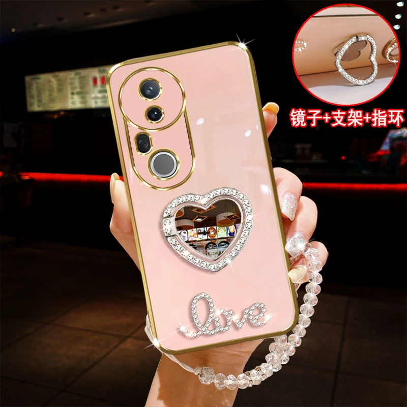 VIVO S20pro手机壳镶钻V2430A指环支架镜子防摔保护套女款软胶新