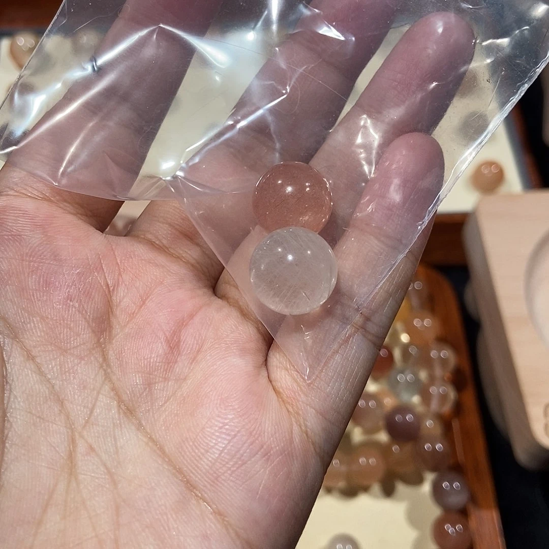 我***柚烟晶手链未镶嵌兔毛水晶单珠