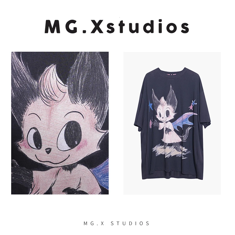 【搞怪小喵】MGX卡通动漫轻职风T恤短袖卡通宽松街头M52D4291Z1AU