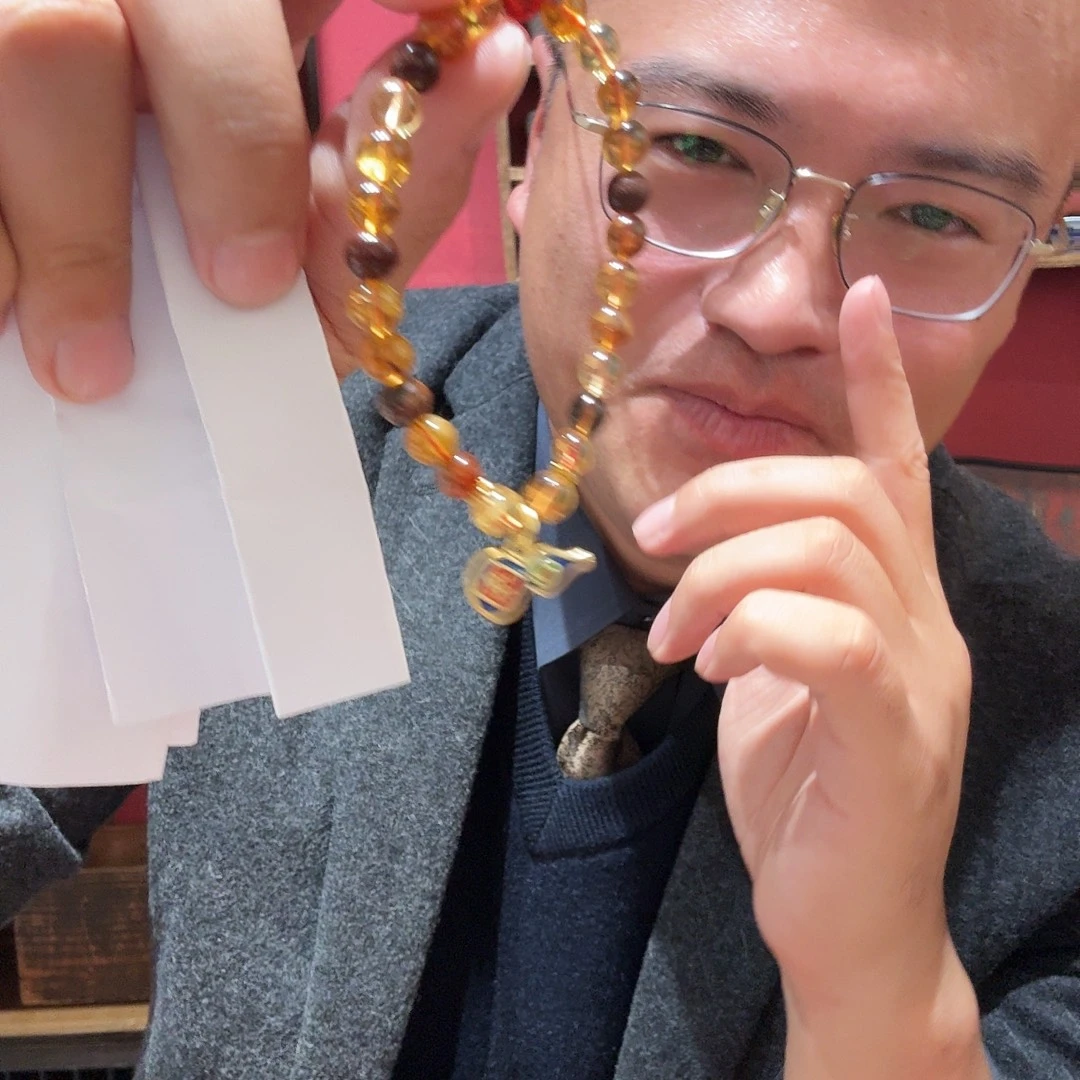 茶***客琥珀未镶嵌手链123