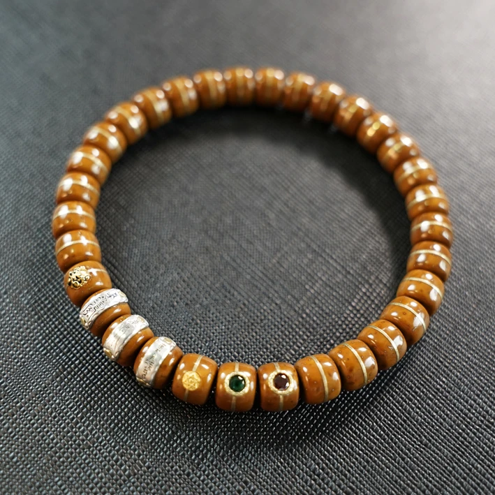 镶嵌实心紫金鼠天师福老型手串一线天招财鼠菩提子佛珠念珠手串