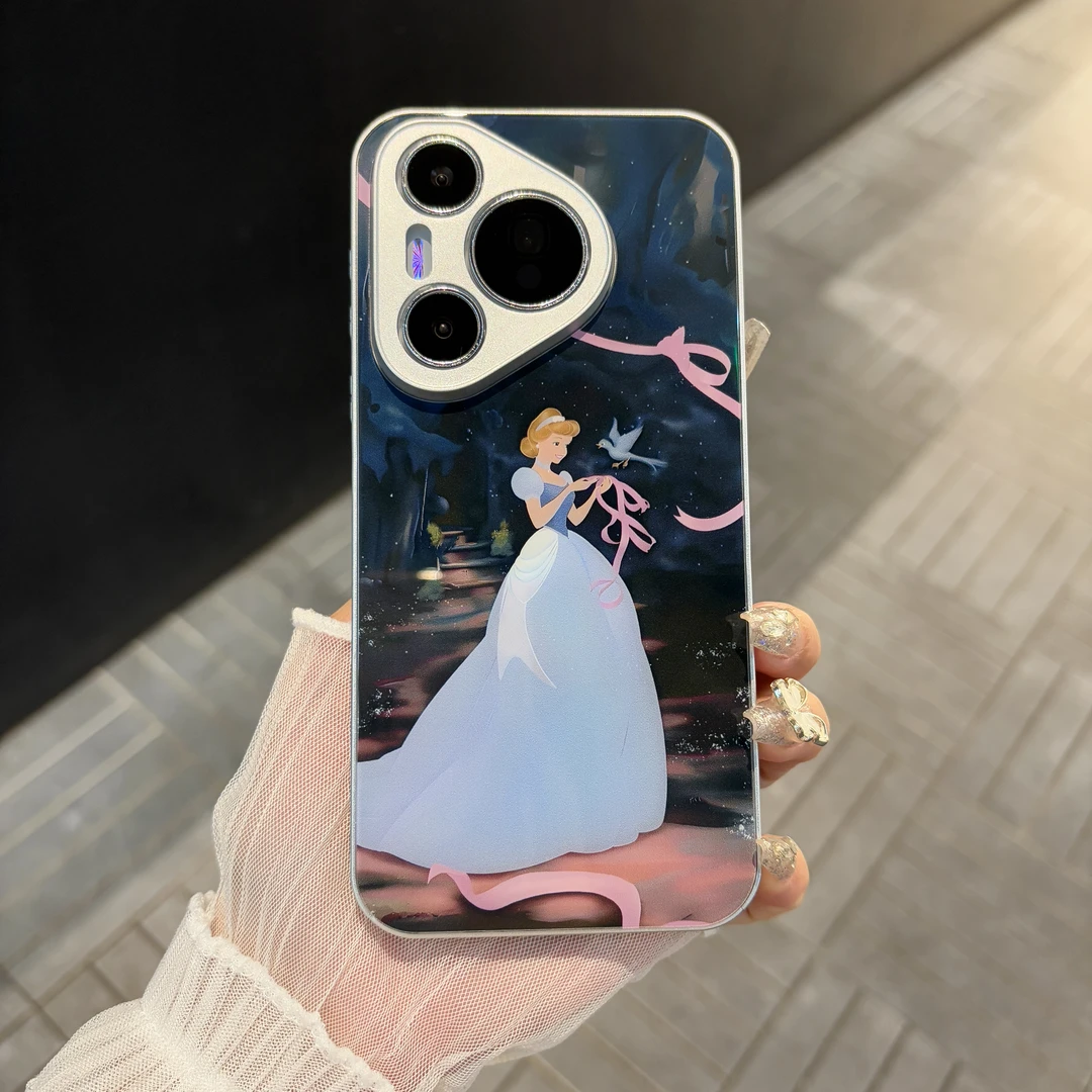 苹果/华为/oppo/vivo/小米 丝带白雪公主适用pura70玻璃手机壳