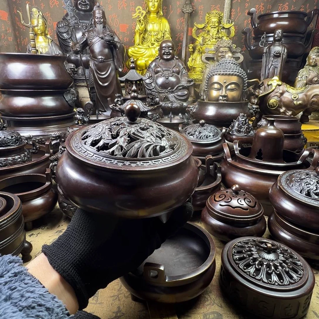 玉***姐12.5公分口径熏香炉铜香炉供香炉聚宝盆