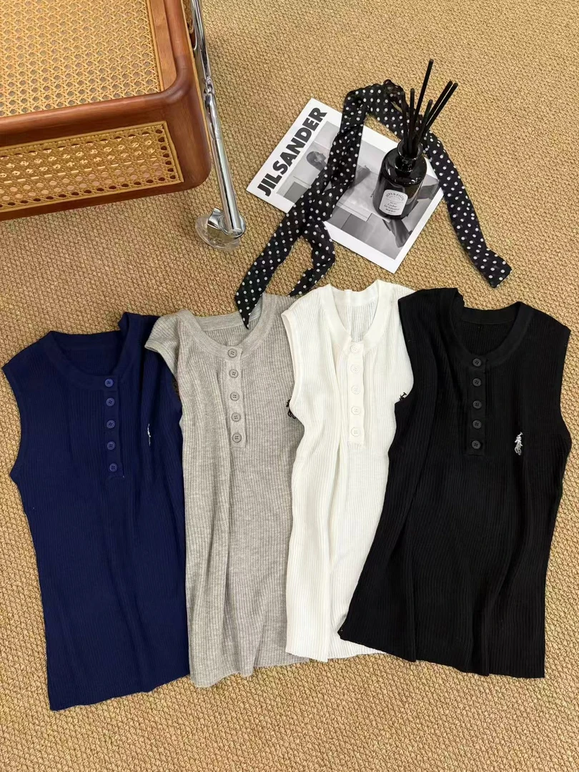 深圳南油白桃美美 简约纯色圆领时尚打底通勤无袖背心吊带F1093