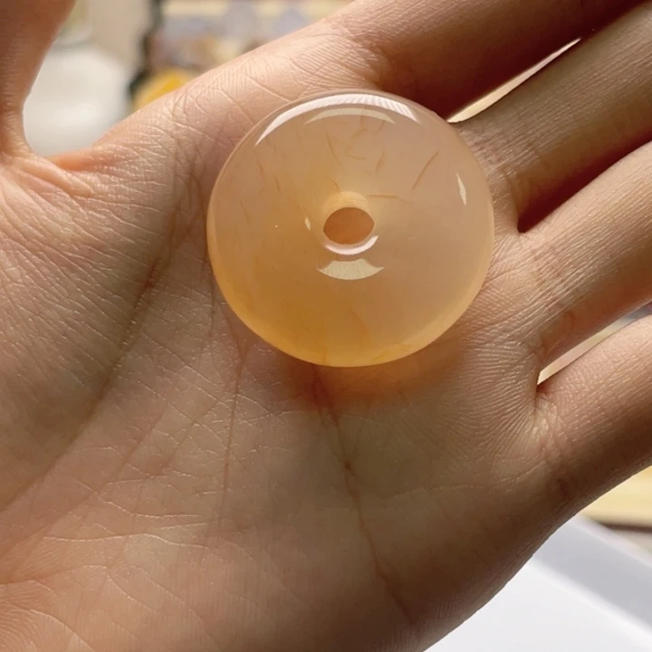 玛瑙/玉髓未镶嵌玛瑙龙纹平安扣