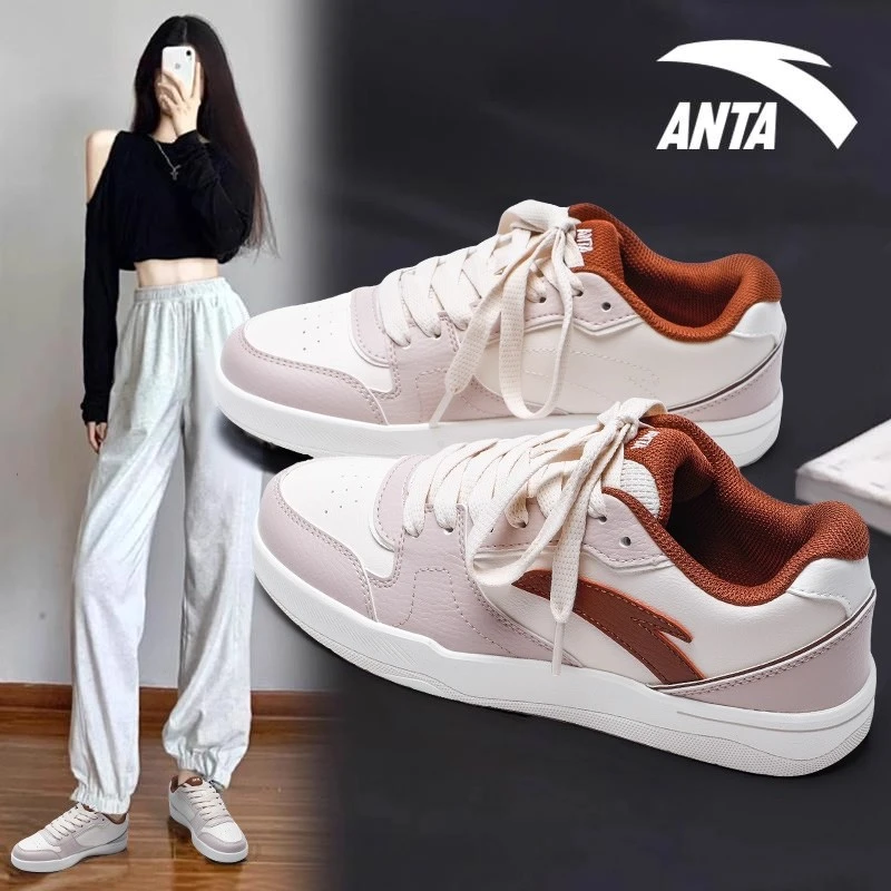 安踏女鞋板鞋2025秋季新款低帮小众厚底轻便学生休闲小白鞋运动鞋