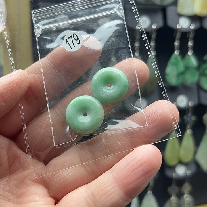 翡翠耳饰银S925镶嵌爱*多