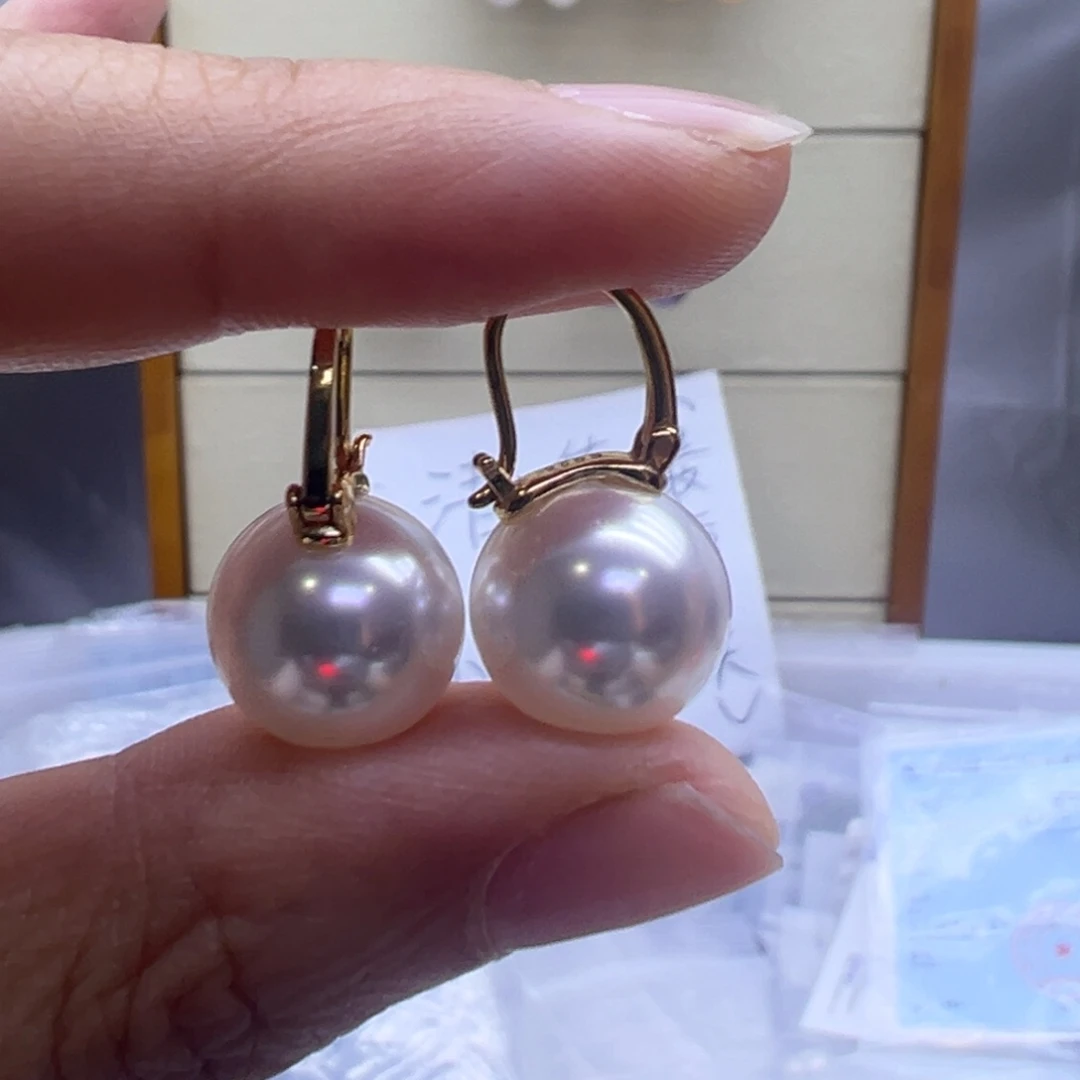 银S925镶嵌耳饰淡水珍珠