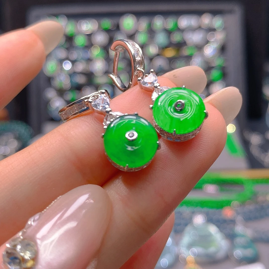 翡翠未镶嵌耳饰天然翡翠