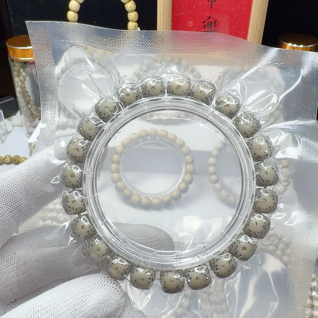 星月菩提手串石玉料10/9双留白大眼睛小细星