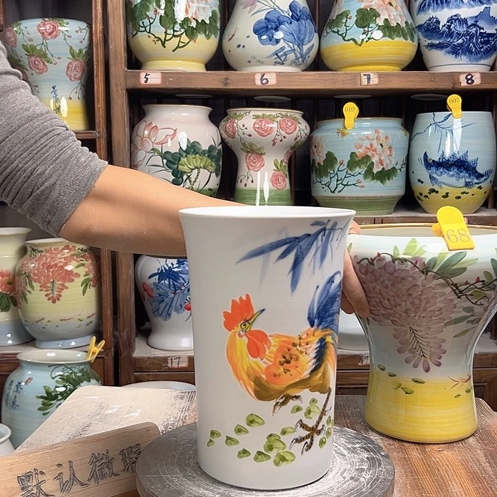 兰花盆公鸡新款新款陶瓷新款新款陶瓷微瑕