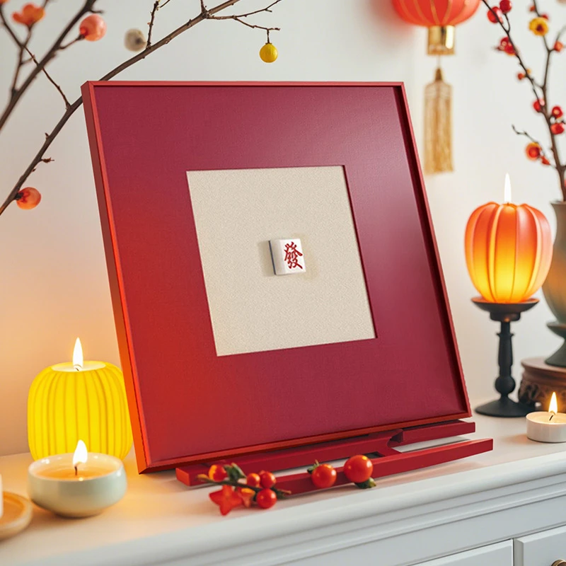 松色｜新年创意装饰画客厅挂画红色壁画卡纸桌面摆画