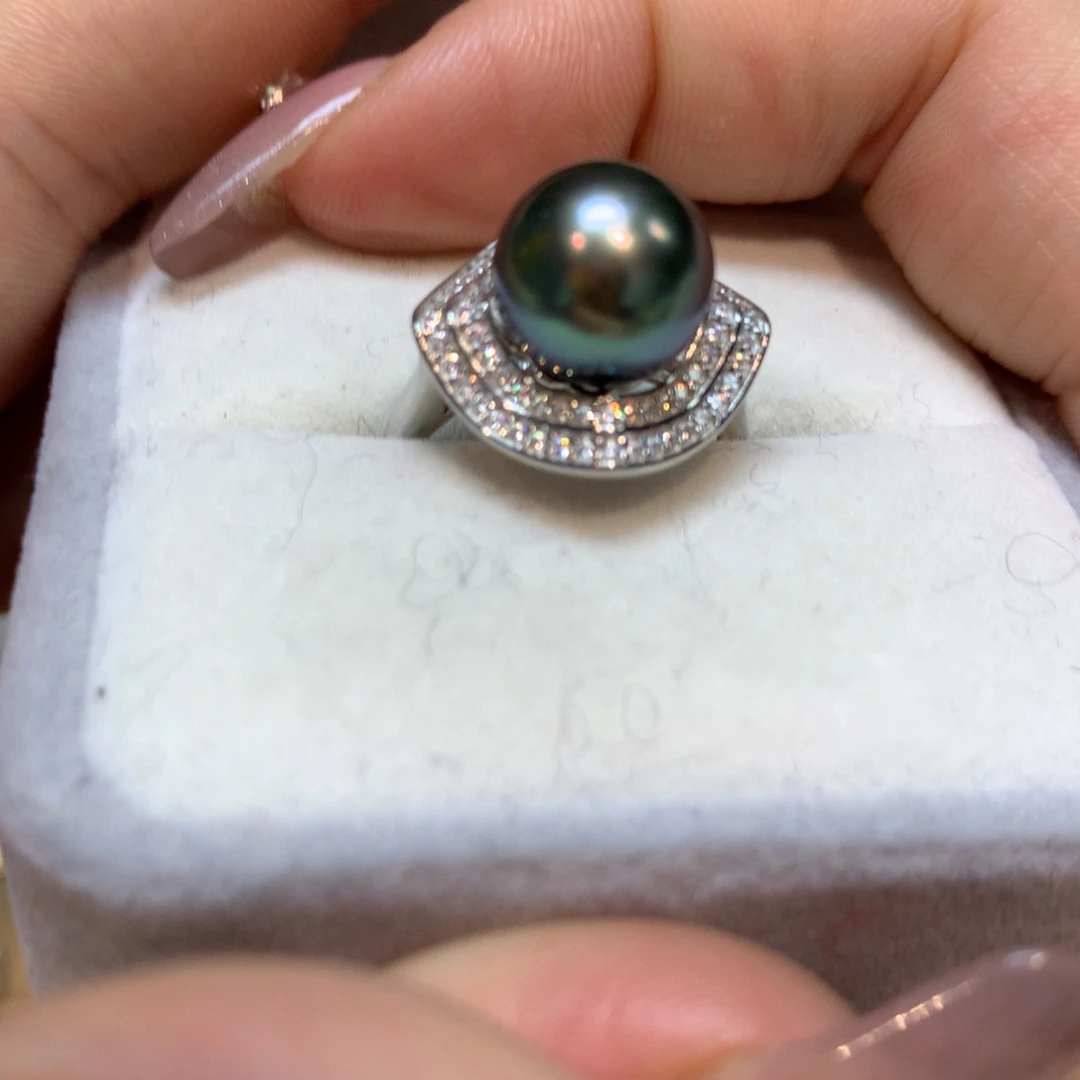 海水珍珠戒指银S925镶嵌