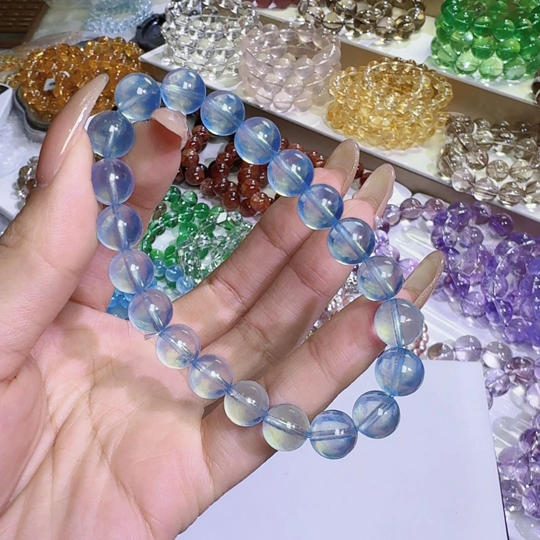 水晶手链未镶嵌梧**香海蓝宝9