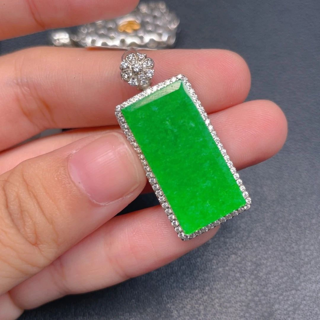 翡翠银S925镶嵌吊坠(不含链)n n j