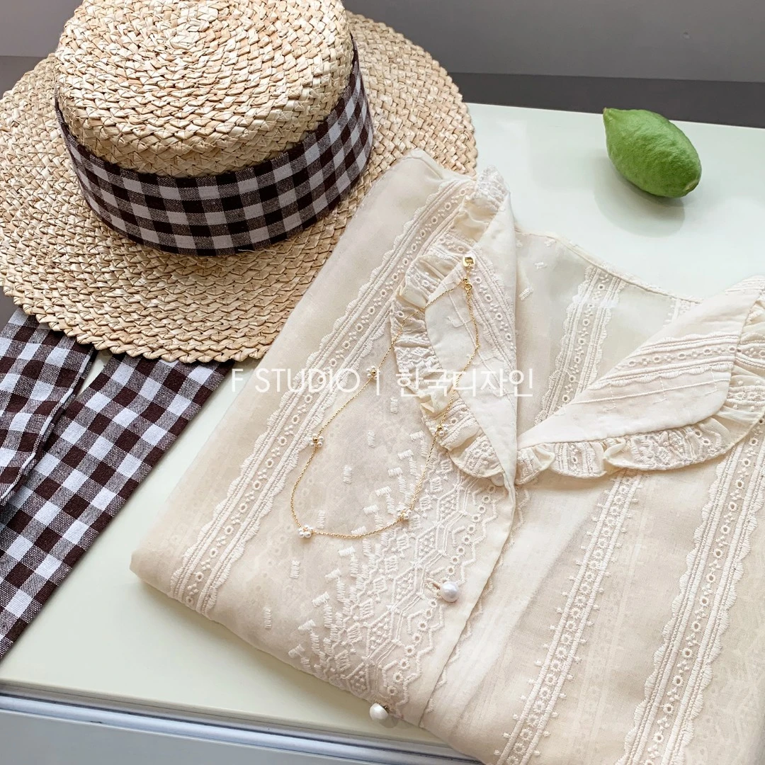 现货【香槟虞美人】蕾丝刺绣衬衣FS303S087