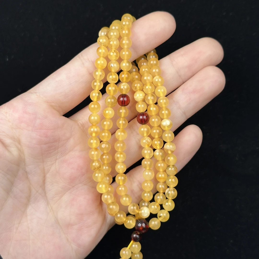 D4671【瑕疵】天然原矿蜜蜡 小米链4.9mm支持复检假一罚十