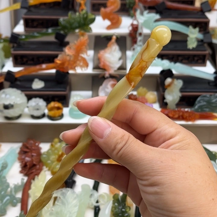 蛇纹石玉未镶嵌发簪
