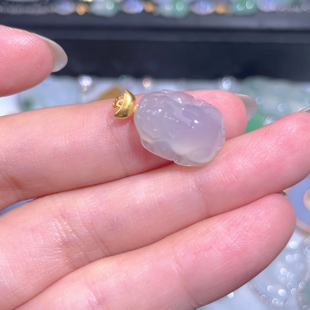 颈饰18K金镶嵌翡翠翡翠