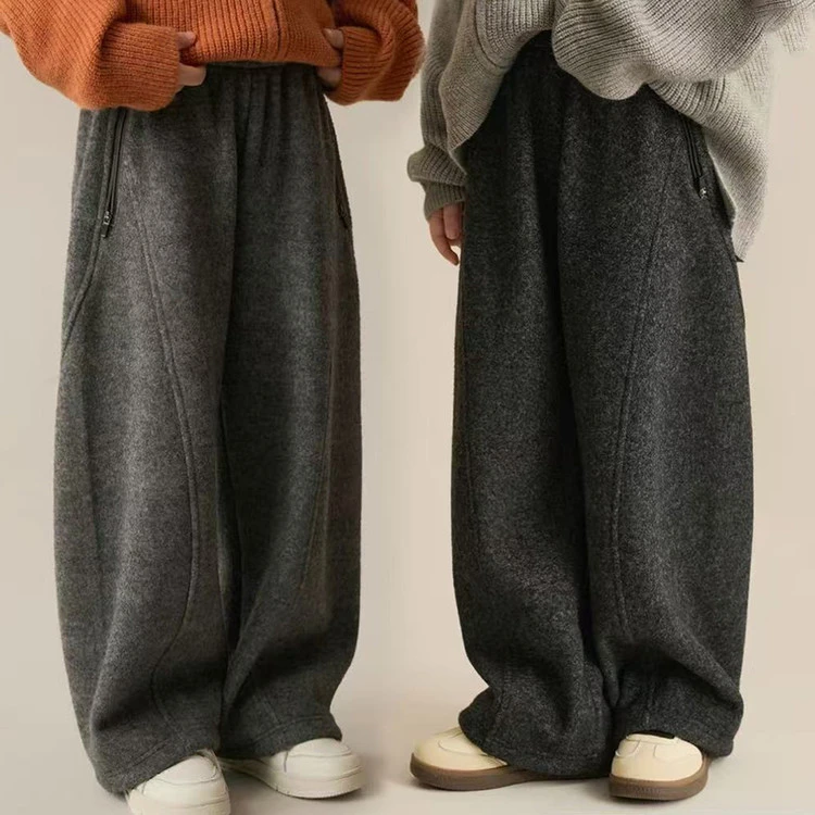 女童裤子加绒秋冬款2025新款女童韩版长裤中大童宽松休闲裤