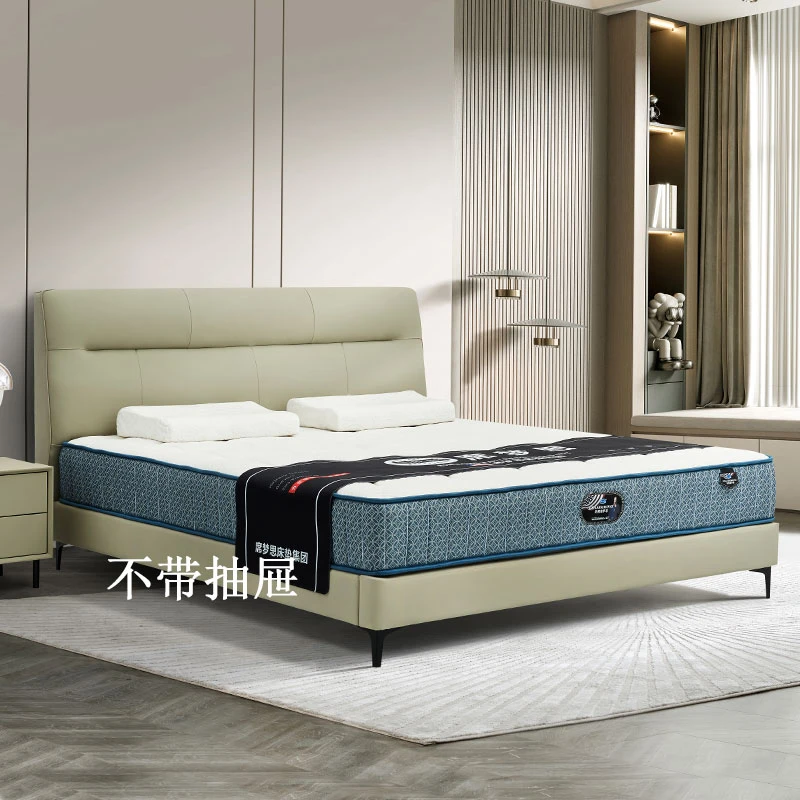 意式轻奢真皮床软包床皮艺床卧室大床真皮床主卧大床双人床901C