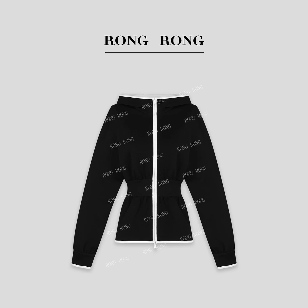 溶溶【元气动感】RONGRONG 莱赛尔包边撞色收腰连帽卫衣ZGC6W1107